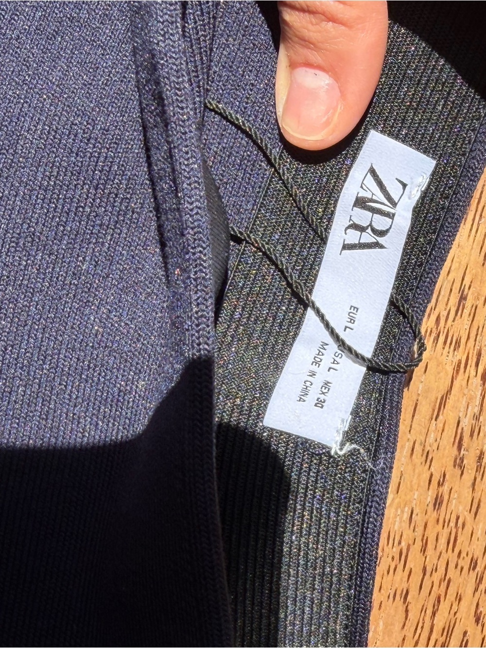 Zara Navy Circle Skater Mini Skirt - Picture 3 of 3